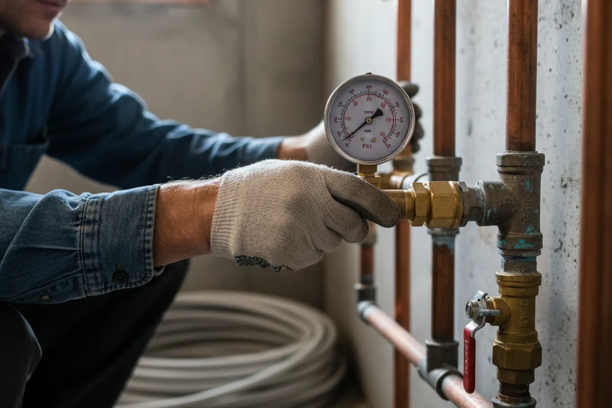 Pressure testing a repaired line during Water Line Repair in Blackey